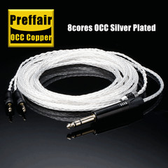 8Core OCC Silver Plated 6.35mm to Dual 3.5mm Focal ELEAR Replacement Cable