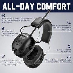 OSHA-Compliant Black Bluetooth Earmuffs – Hi-Fi Sound & 25dB Noise Reduction