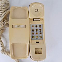 AT&T Corded Trimline Touch Tone Phone Push Button Almond Vintage FOR PARTS