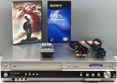Panasonic DMR-ES35V DVD/VCR Combo Recorder Remote Cables Blank VHS & DVD Works!