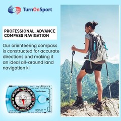 TurnOnSport Orienteering Compass – Advanced Scout for Green Orange