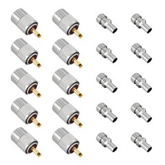 10-pack PL-259 Solder Connector Plug with Reducer for RG8X Coax Cable USA