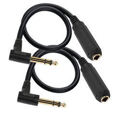 Right Angle 6.35Mm TRS Stereo Male to Female Audio Cable 2Pack | 1.64FT 90 Degre