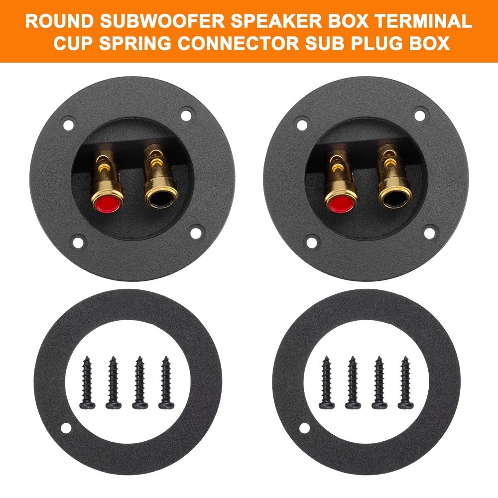2Pcs Speaker Box Terminal Round Spring Cup Connector Subwoofer Enclosure New