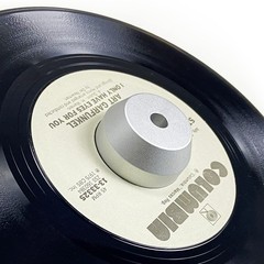 Silver 45 RPM Record Adapter Solid Aluminum 7 Inch Vinyl Dome Turntable Player