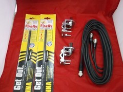 CB RADIO 2 FIRESTIK FL3, FL3B 3FT CB ANTENNAS, 18FT DUAL COAX, BRACKETS & STUDS
