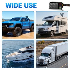 12V Fuse Relay Box 6 Relays and 6 Way ATC/ATO Fuses for Auto Car Marine Boat