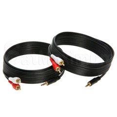 3.5mm AUDIO CABLE AUX 3.5 mm to Dual RCA Stereo 3FT 6FT 10FT 25FT 50FT 100FT LOT