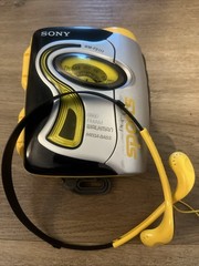 🔥 Sony Walkman WM-FS111 Sports Yellow Cassette Player -New Belt- Reconditioned