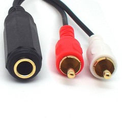 0.25M/0.8FT 6.35mm Female to 2 RCA Stereo Audio Y Splitter Cable,6.35mm 1/4 i…
