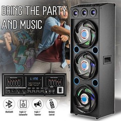 Bluetooth Triple 12” Woofer & 1” Tweeter Recording High-Performance PA Speaker