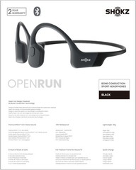 SHOKZ OpenRun – Open-Ear Bluetooth Standard Size+Magnetic Charging, Black