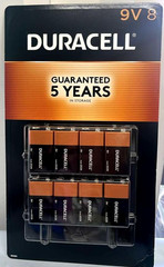 Duracell Coppertop 9V Alkaline Batteries 9 Volt – 8 Pack- exp 2029 free shipping