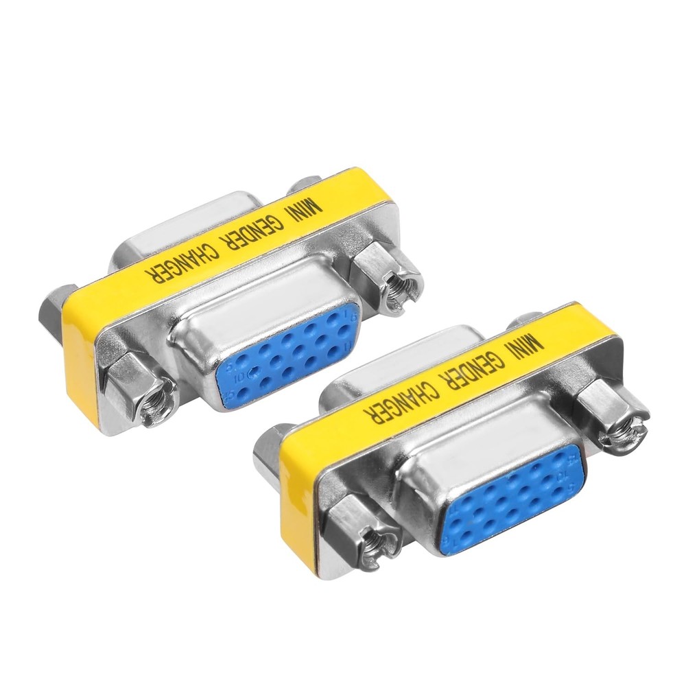 VGA Female To Female Adapter 2 Pack HD15 Gender Changer Coupler Extender
