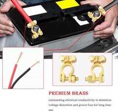 2PCS Positive & Negative Battery Terminal Connectors,Brass Battery Cable Ends…