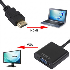 HDMI Male to VGA Female Video Cable Converter Adapter For PC Monitor 4K 3.0