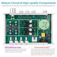 HiFi 3-way Class A Digital Stereo Preamplifier 2.0 Channel Home Audio Preamp