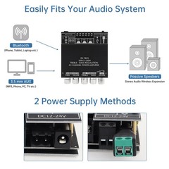 ZK-TB21 Bluetooth Amplifier Board,50W+50W+100W 2.1 Channel Subwoofer Amp Boar…