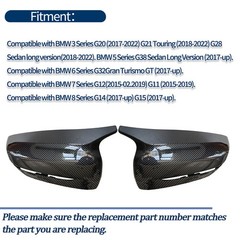 Carbon Fiber Side Mirror Cover Cap Replacement for 2017-2022 BMW NEW