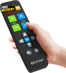 Big Button Universal TV Remote Black Simple Easy to Use Great for Seniors Works
