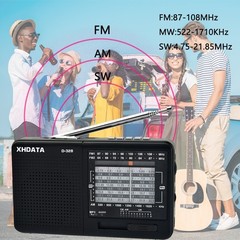 D328 Shortwave AM FM DSP Portable Small Multi Band Radio w/ Rechargeable Battery