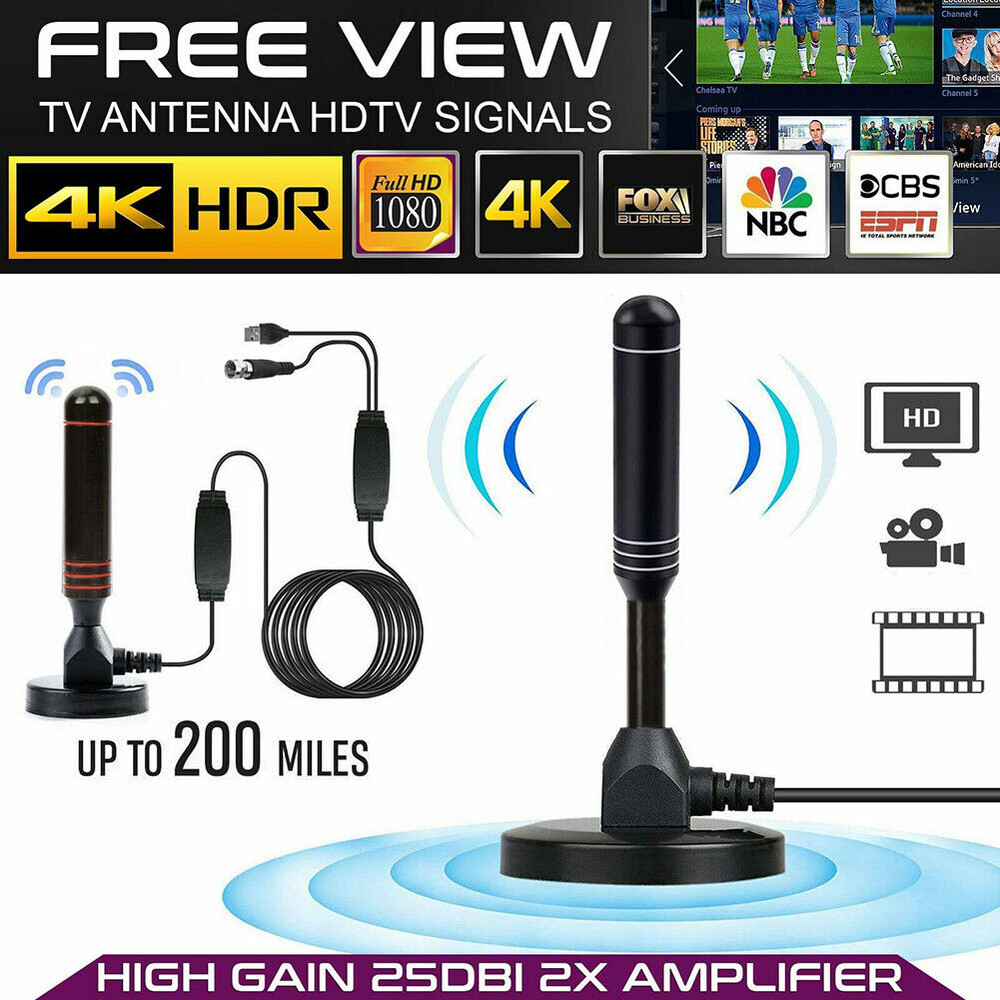 5600 Miles Upgraded TV Antenna Digital HD Antena Indoor HDTV 1080P 4K W/Magnetic
