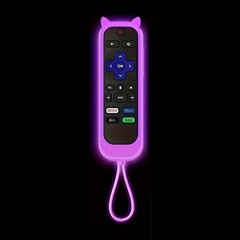 1P Silicone Remote Control Cover For Roku Glow-In-The-Dark TV Remote Holder Case