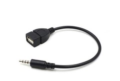 4 Pack 3.5mm Male Audio AUX Jack to USB 2.0 Type A Female OTG Converter Adapter