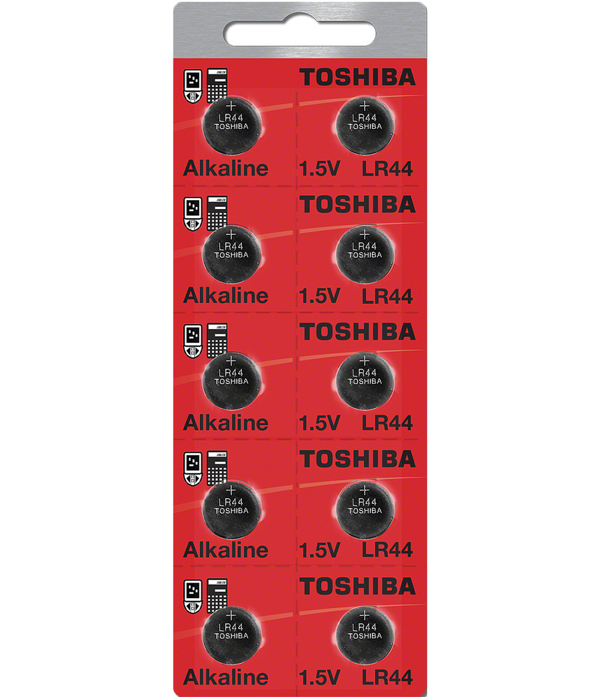 Toshiba LR44 AG13 Alkaline 1.5 Volt Batteries (10 Batteries)