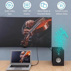 0.5M USB to HDMI Adapter Cable 1080P HD Display Converter Cable for Laptop