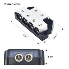 Recoil BDB24 6-Way Power Distribution Block for Car Audio Amplifier Splitter