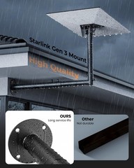 Starlink Gen 3 Mount 180°Adjustable Wall Roof Mounting Kit for V3 Standard Dish
