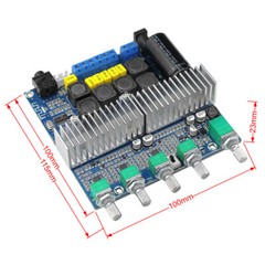 Bluetooth TPA3116 Power Amplifier Board Digital HIFI Module 12-24V 100W+50W+50W