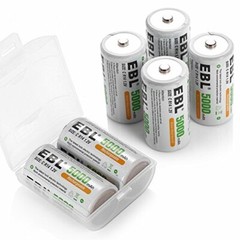 Lot D C Cell Size Rechargeable Batteries High Capacity NiMH /LCD Battery Charger