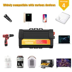 16000W 6000W 4000W Car Power Inverter DC 12V To AC 110V Solar Converter US