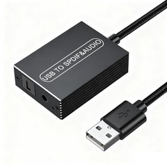 USB 2.0 to Optical SPDIF Toslink Extractor Converter & 3.5mm Jack Audio Adapter