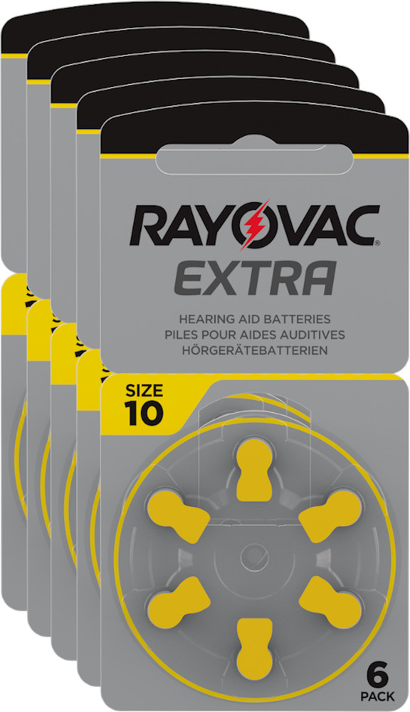 30 x Rayovac hearing aid batteries 10 Extra Advanced 1.45V 105mAh 10AU-6XEMF