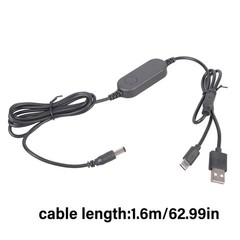 USB C And USB To DC5521 12V 12W Power Adapter Cord Boost Line With Indicator