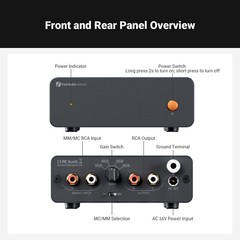 Fosi Audio Box X5 Phono Preamp for MM&MC Cartridge Turntable 4-Level Gain Solid