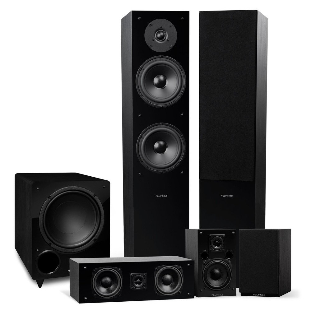 Fluance Elite Home Theater 5.1 Speaker System – Black Ash