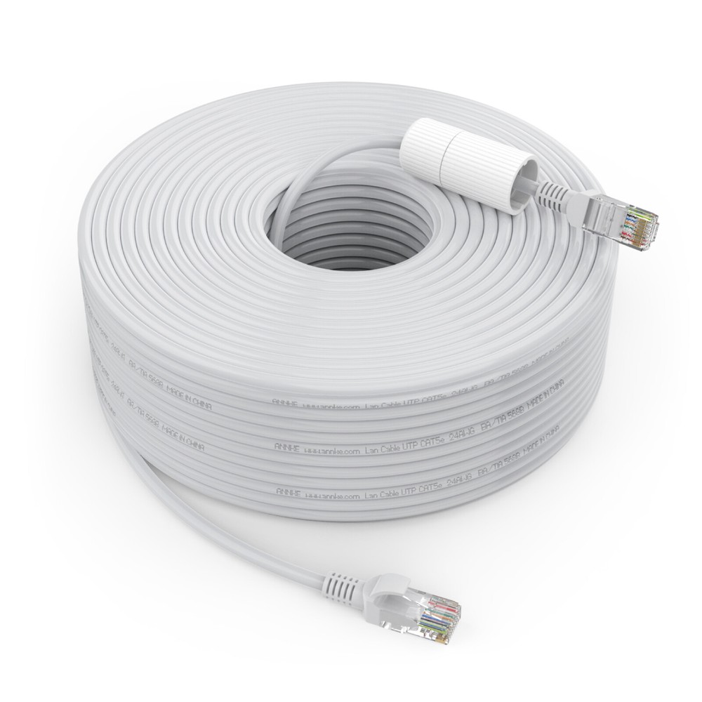 ANNKE 60ft 100ft CAT5E LAN RJ45 Ethernet Cable for POE Security IP Camera System