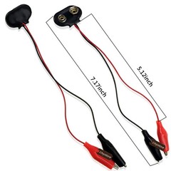 9V Battery Snap with Alligator Clips, 20Pcs 9 Volts Battery Clip to Dual Alli…