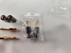 FosPower Bundle Dual Screw Audio 24K Gold Plated Jack Connector Speakers