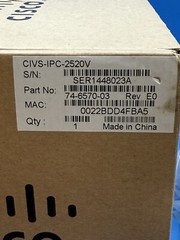 CISCO CIVS-IPC-2520V IP NETWORK DOME SECURITY CAMERA