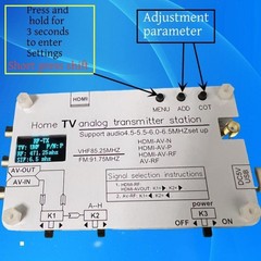 Analog TV Signal Transmitter Wireless RF Converter AV HDMI FM Radio N-System