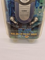 Vintage AM/FM Radio Blue Headphones Portable Personal Clip 2000s Street Fashion