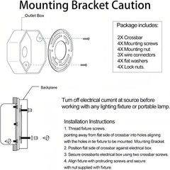 2 Pack Universal Light Fixture Mounting Bracket, 4 Inches Diameter Silver 1
