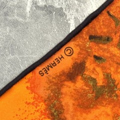 Hermes Calle90 Scarf Bengal Tiger Orange 15541 90cm x 90cm Silk Orange Color Sca