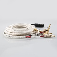 OCC Silver Plated HiFi Audio Speaker Cable 4Pin XLR Female to 4 Banana Connector