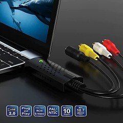 Capture Card, USB Video Capture Card Device, Audio Video Converter Grabber fo…